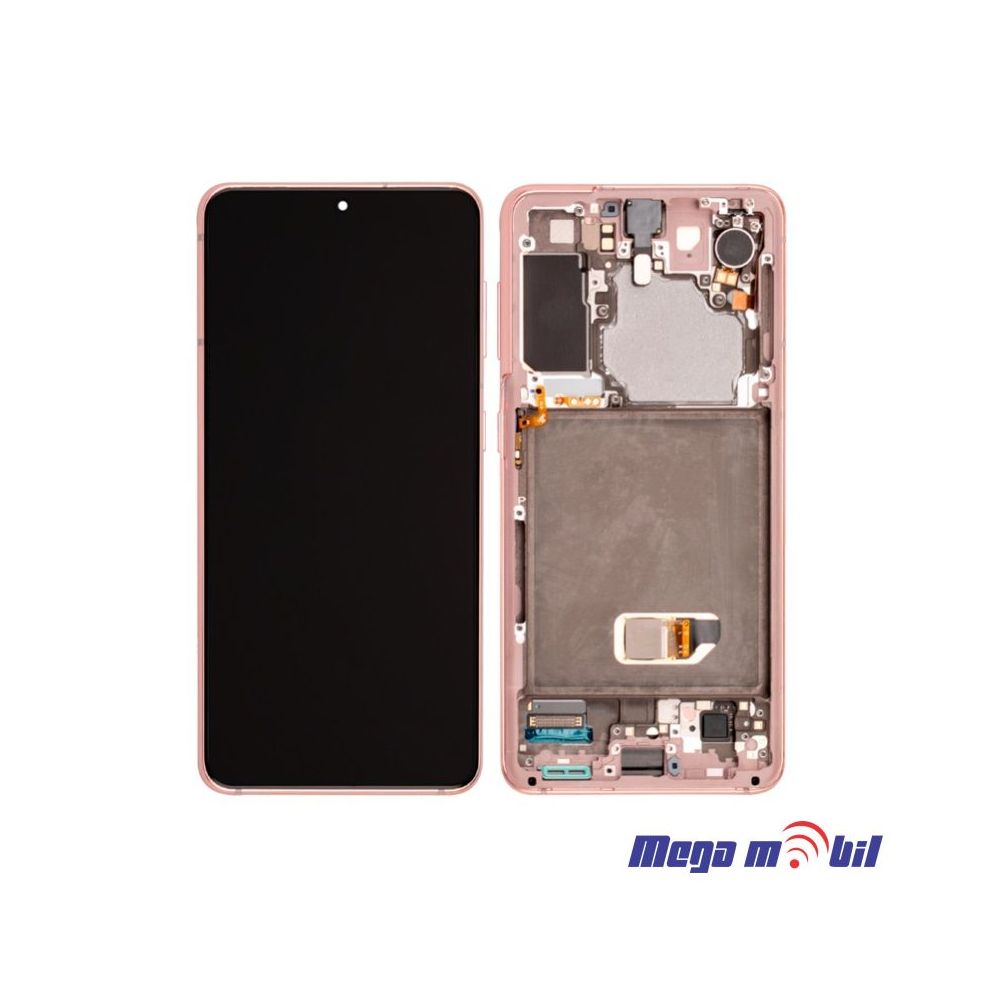 Ekran Samsung G996B S21 plus SO RAMKA Pink/Violet full org SH