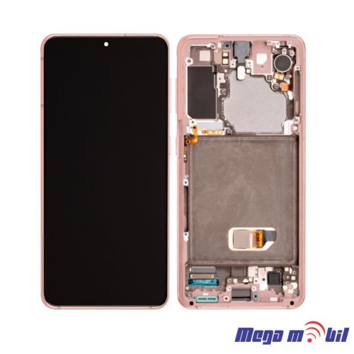 Ekran Samsung G996B S21 plus SO RAMKA Pink/Violet full org SH