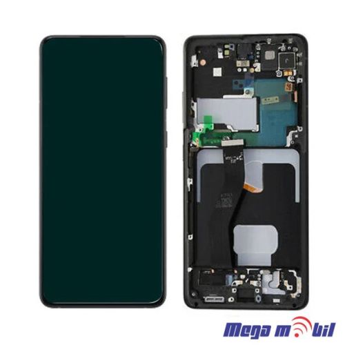 Ekran Samsung G998B S21 ultra SO RAMKA Black full org SH