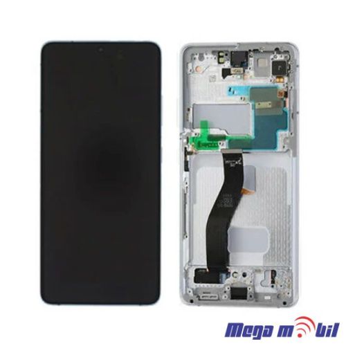 Ekran Samsung G998B S21 ultra SO RAMKA Silver full org SH