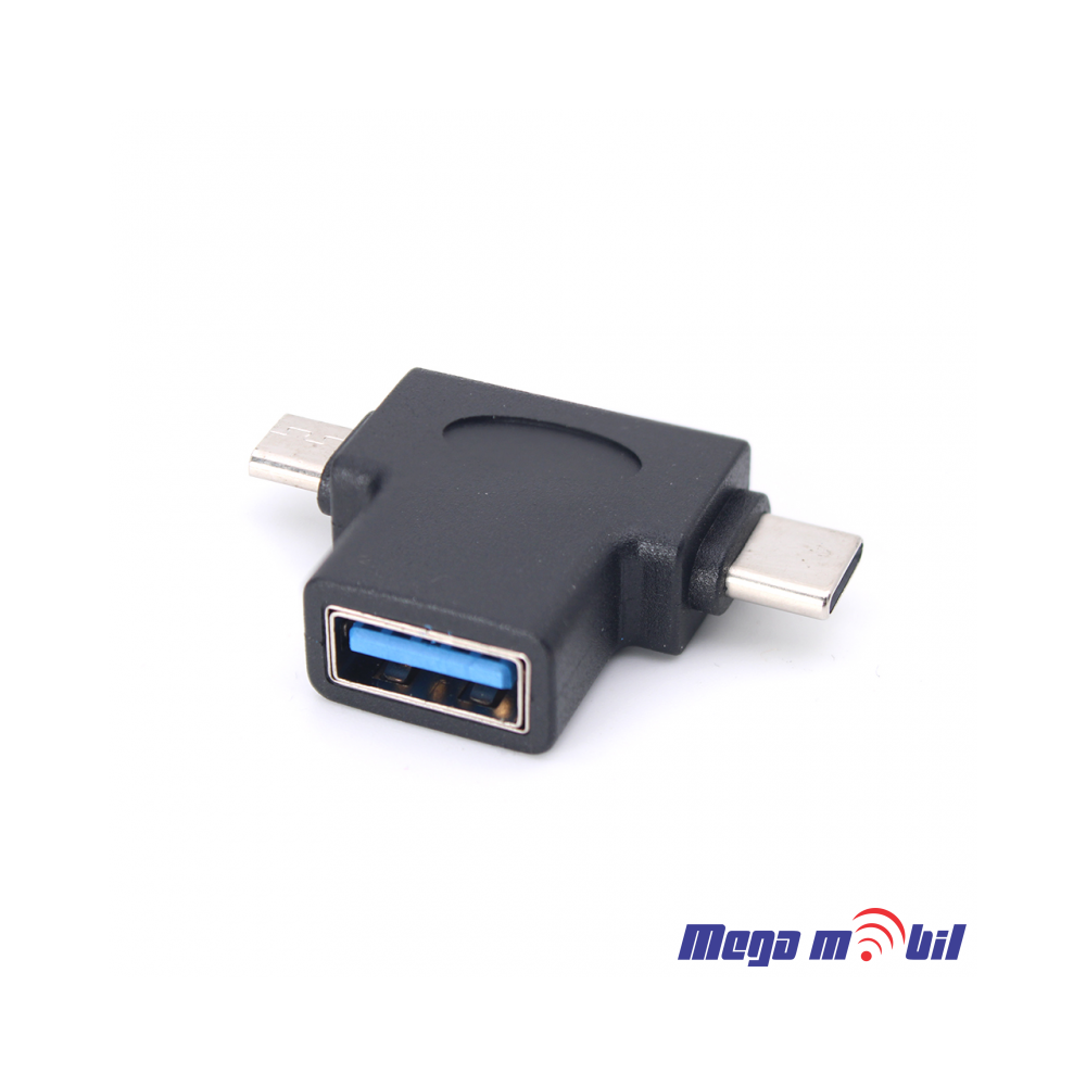 Adapter USB 3.0 F na Type C/Micro USB JWD-51