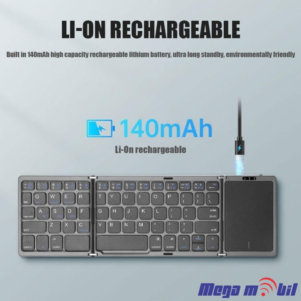 Tastatura Bluetooth so touchpad rasklopliva BLACK