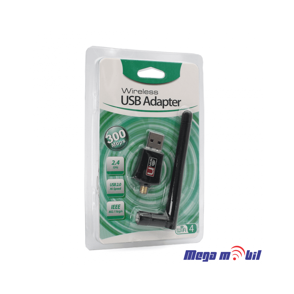 Wireless USB N adapter so antena USB 2.4GHz 5GHz 300Mb JWD-U63