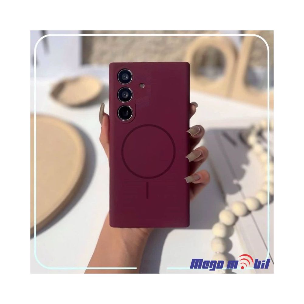 Futrola Samsung S25 Plus Liquid Silicon dark red