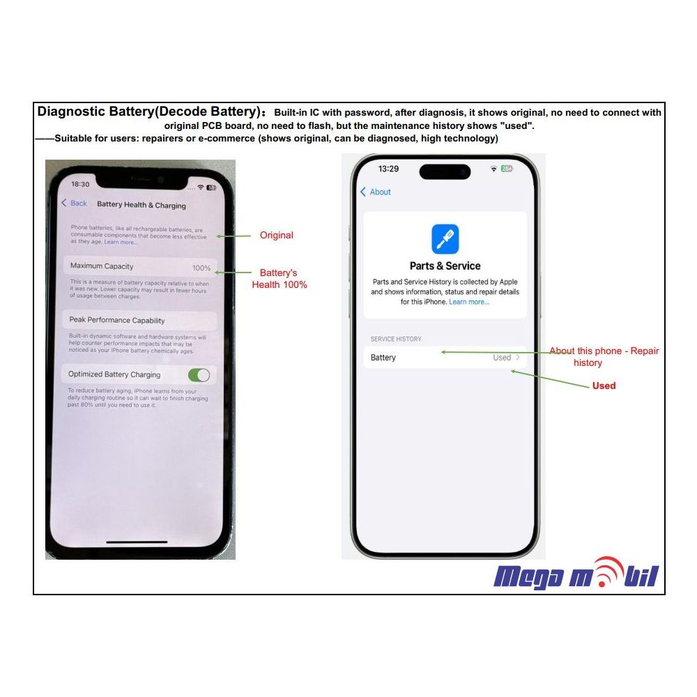 Baterija iPhone 15 Pro Deji Decode (3400mAh) 