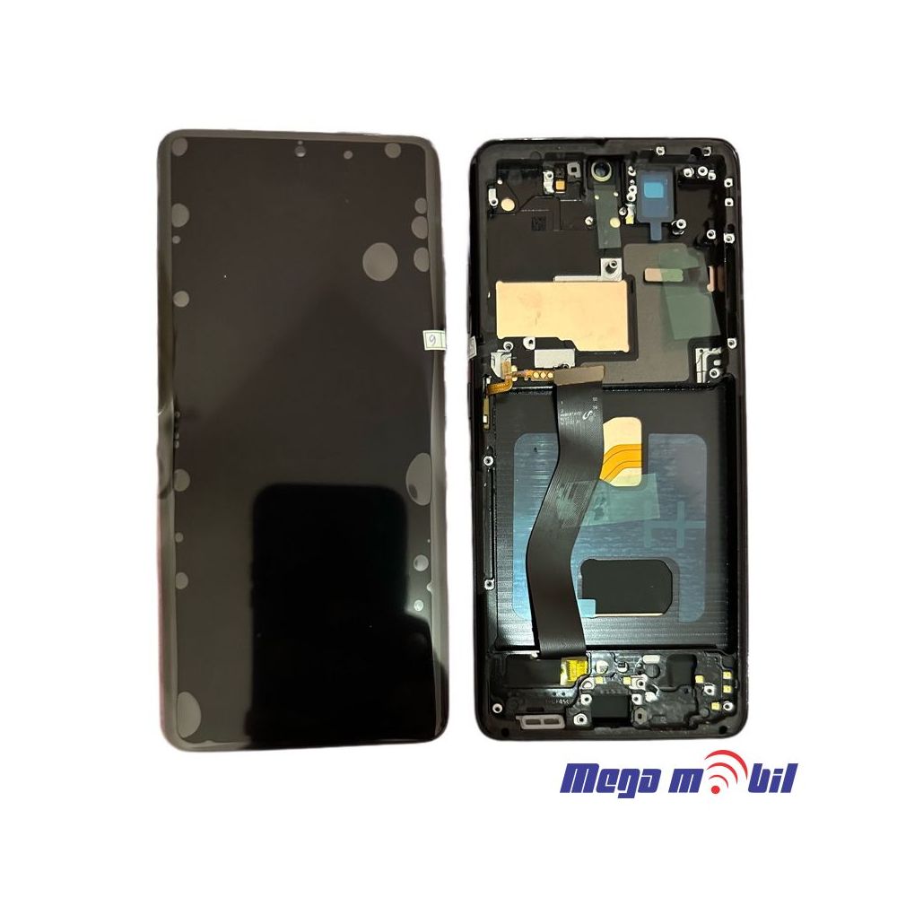 Ekran Samsung G998B S21 ultra SO RAMKA Black full org repariran