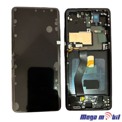 Ekran Samsung G998B S21 ultra SO RAMKA Black full org repariran