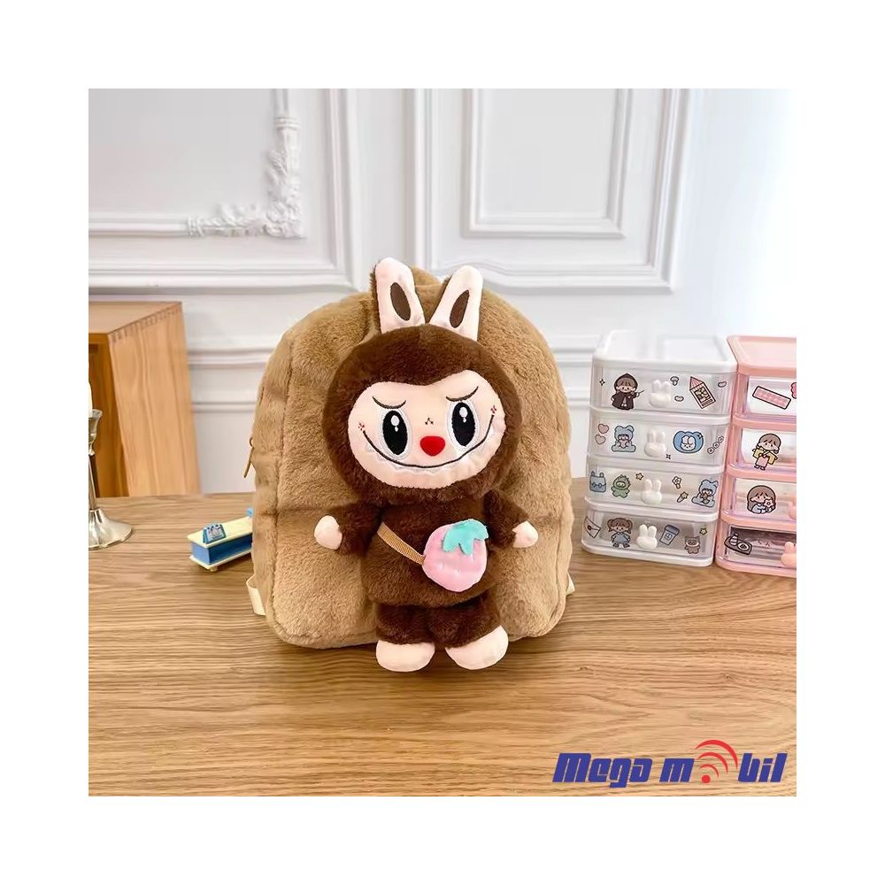 Labubu Kids Schooll Bag dark brown