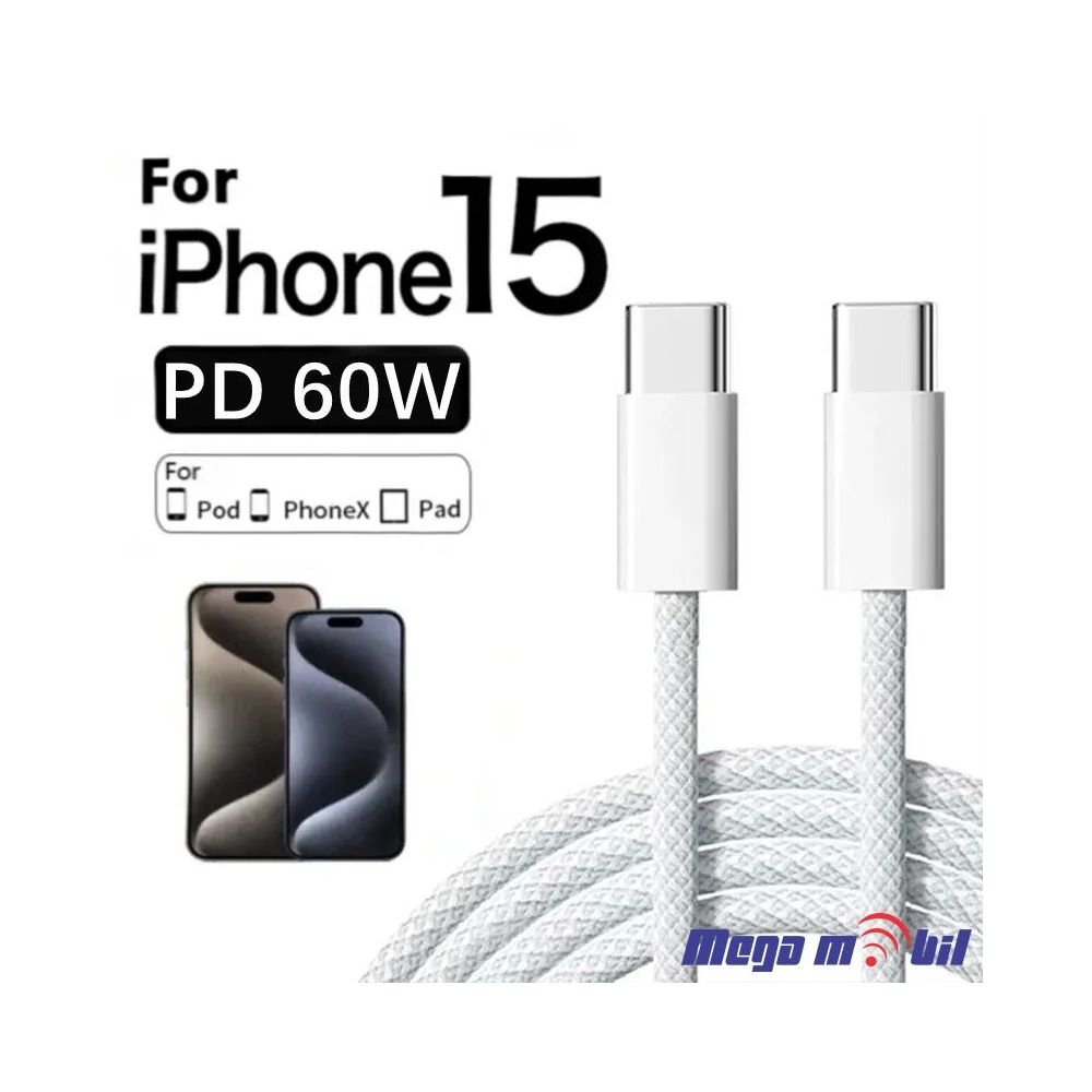 Data Kabel iPhone 15 PD 60W FAST white