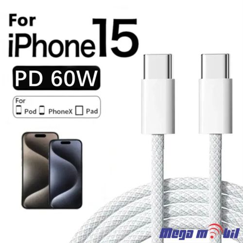 Data Kabel iPhone 15 PD 60W FAST white