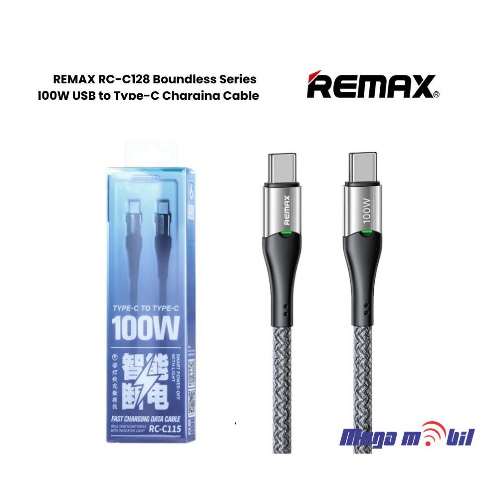 Data Kabel Type C PD REMAX Intelyelec RC-C115 100W Fast silver