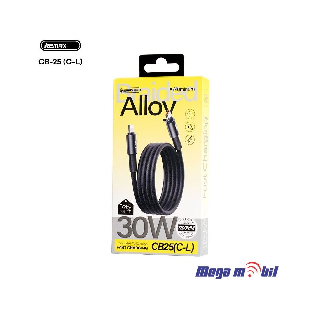 Data Kabel iPhone PD FAST REMAX Velocity CB25 30W black 1.2m