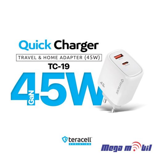 Polnac 220V Teracell Evolution TC-19, GaN, QC, PD, 45W white