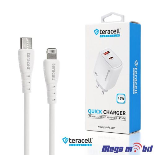 Polnac 220V iPhone Teracell Evolution TC-19, GaN, QC, PD, 45W white