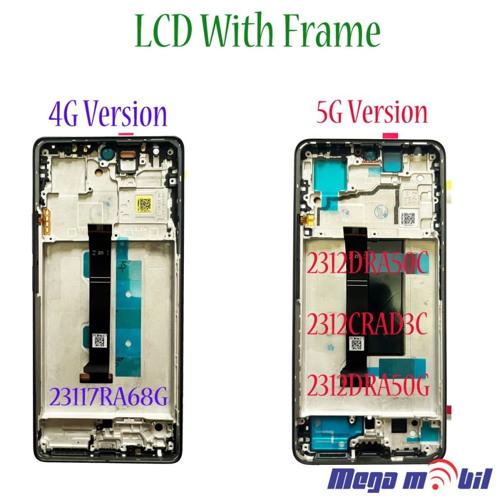 Ekran Xiaomi RedMi Note 13 Pro 4G SO RAMKA black org 