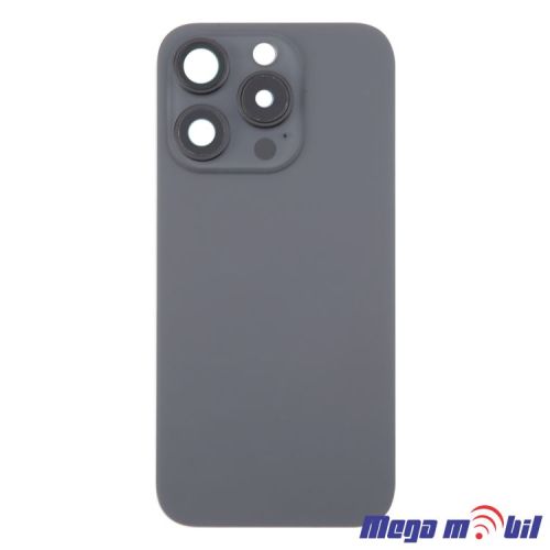 Zadno staklo iPhone 16 Pro Black so magneti za wireless i stakla za kamera 