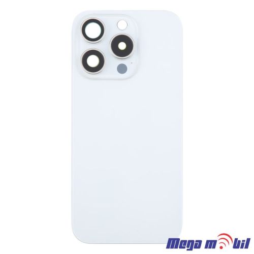 Zadno staklo iPhone 16 Pro Max White so magneti za wireless i stakla za kamera 