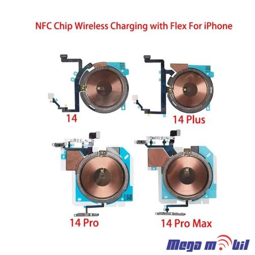 Fletkabel iPhone 14 Pro NFC Coil za wireless polnenje i flet so mikrofon i blic
