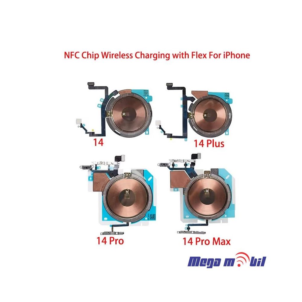 Fletkabel iPhone 14 Pro Max NFC Coil za wireless polnenje i flet so mikrofon i blic