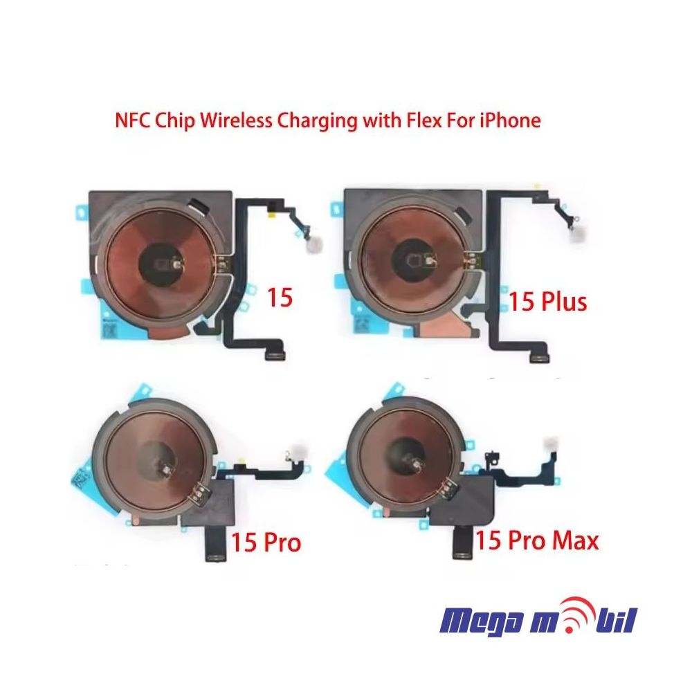 Fletkabel iPhone 15 Plus NFC Coil za wireless polnenje i flet so mikrofon i blic