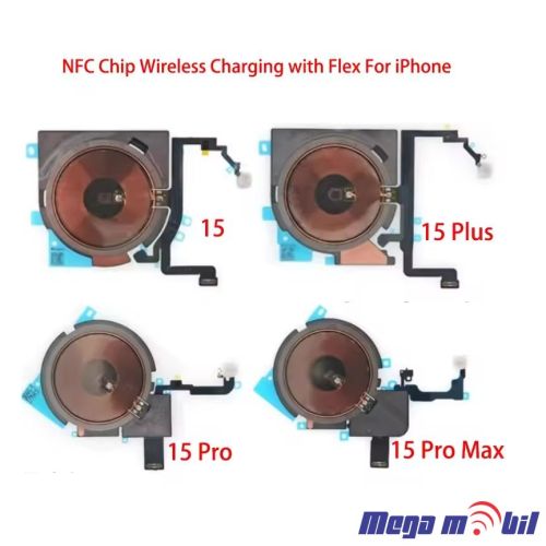 Fletkabel iPhone 15 Pro NFC Coil za wireless polnenje i flet so mikrofon i blic