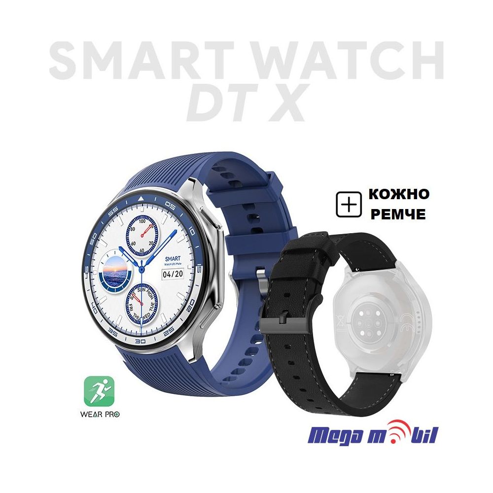 Smart Watch DT Watch X silver (kozno +silikonsko remce)