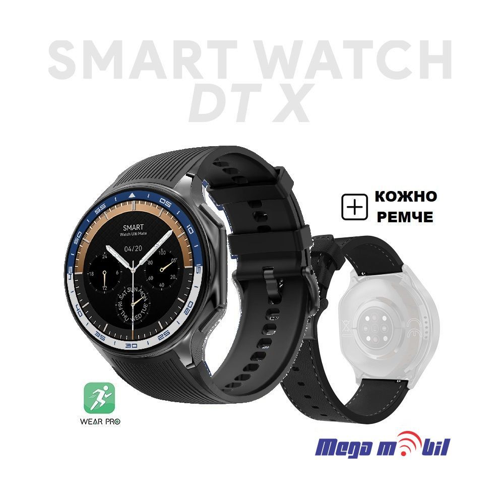 Smart Watch DT Watch X black (kozno +silikonsko remce)