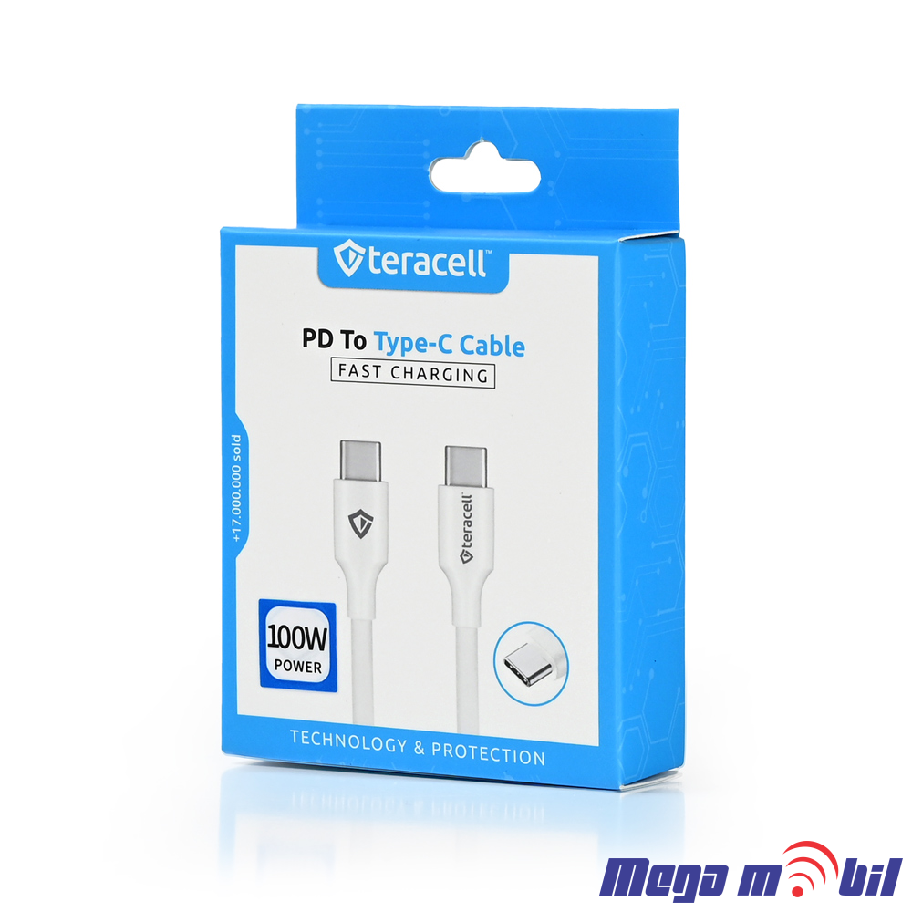 Data Kabel Type C PD Teracell Plus 100W 1m FAST white