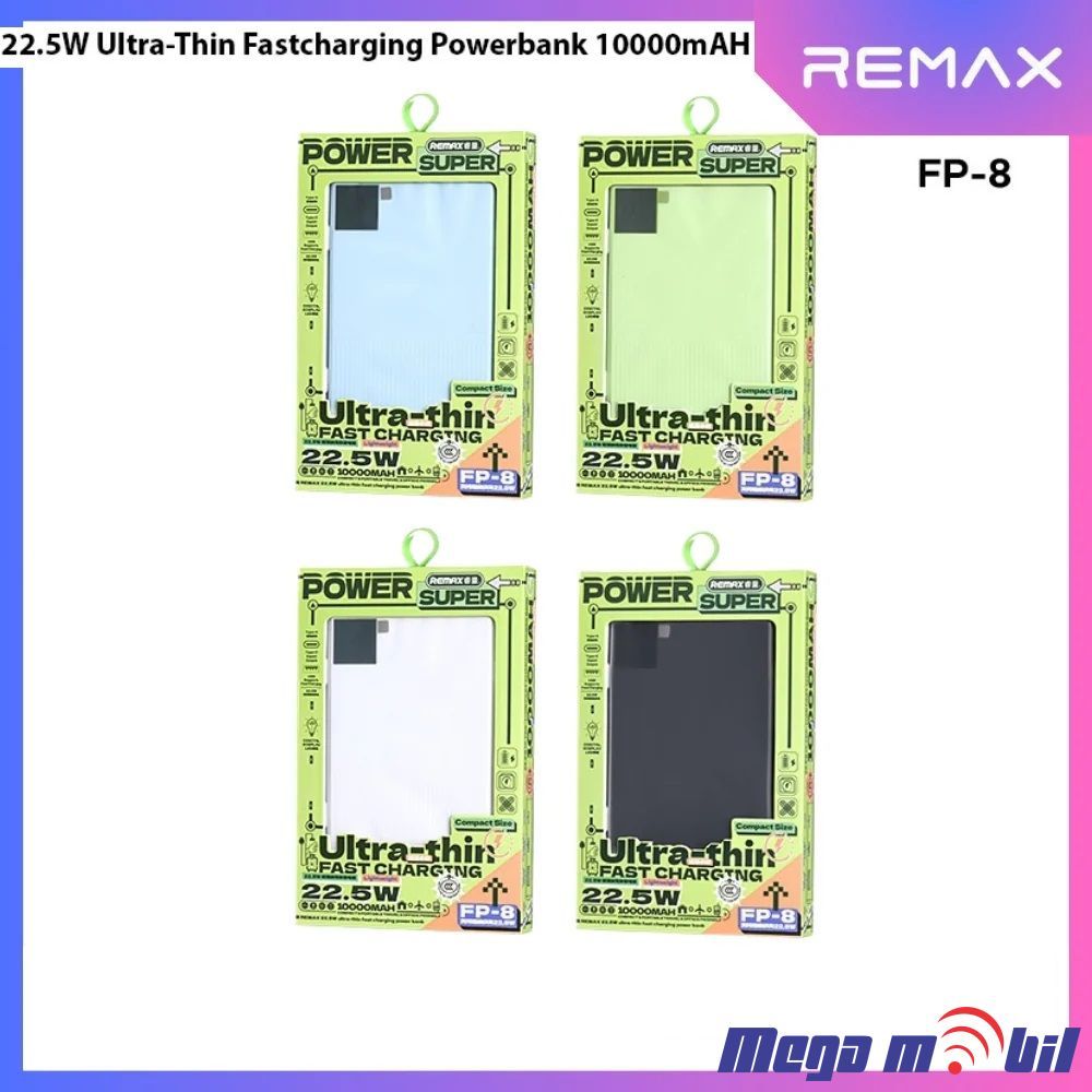 Baterija eksterna 10000mAh REMAX Ultra Thin FP-8 FAST 22.5W white