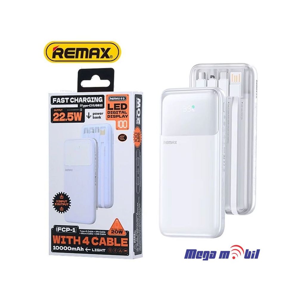 Baterija eksterna 10000mAh REMAX FCP-1 FAST 22.5W+PD 20W white
