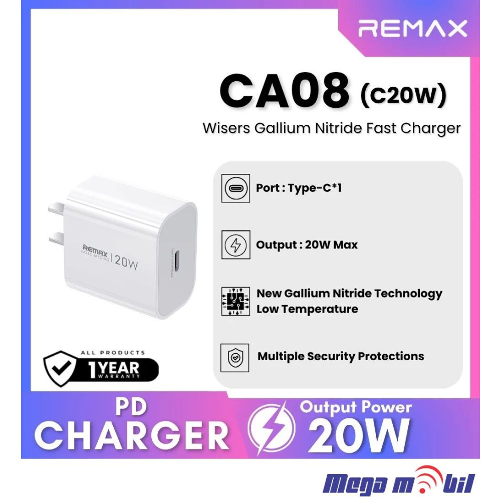 Polnac 220V REMAX Huiying 20W PD GaN CA08
