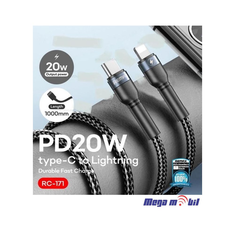 Data Kabel iPhone PD FAST REMAX Jany RC-171 20W black
