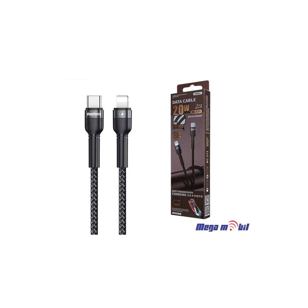 Data Kabel iPhone PD FAST REMAX Jany RC-171 20W black