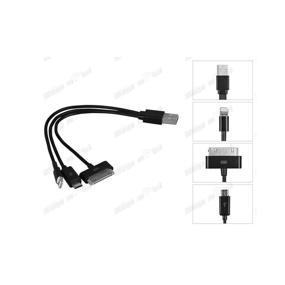 Kabel za polnenje (usb) 3 in 1 black.