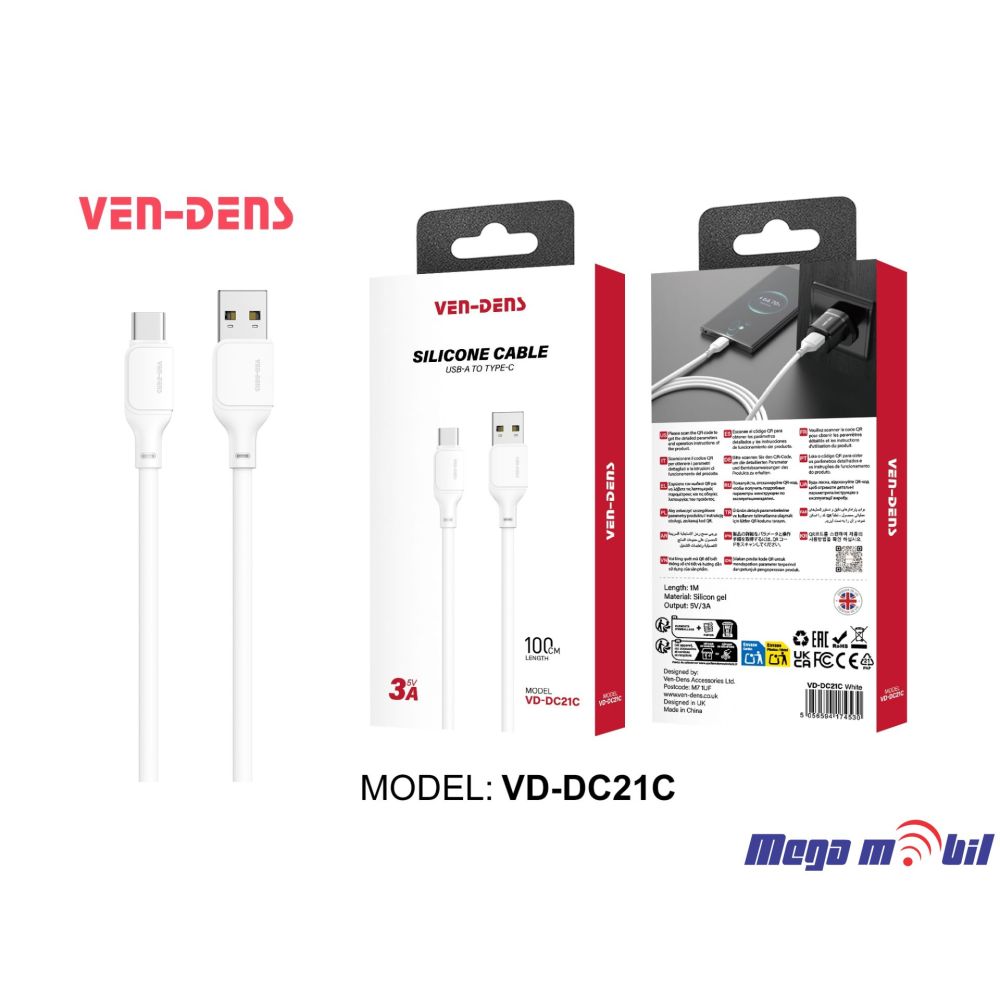 Data Kabel Type C VD-DC21C 1m FAST white