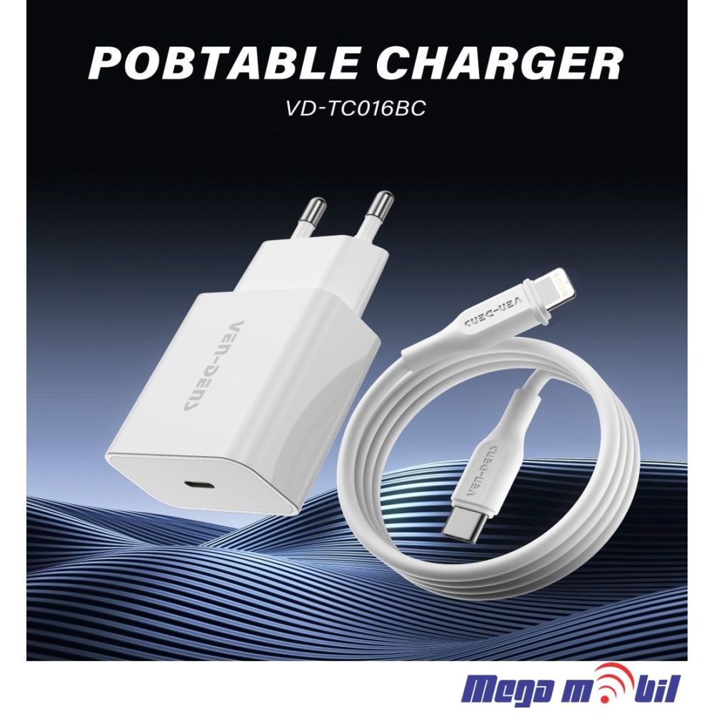 Polnac 220V iPhone VD-TC016BC+DC20CL PD 20W white