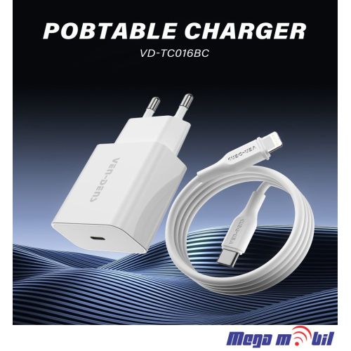 Polnac 220V iPhone VD-TC016BC+DC20CL PD 20W white