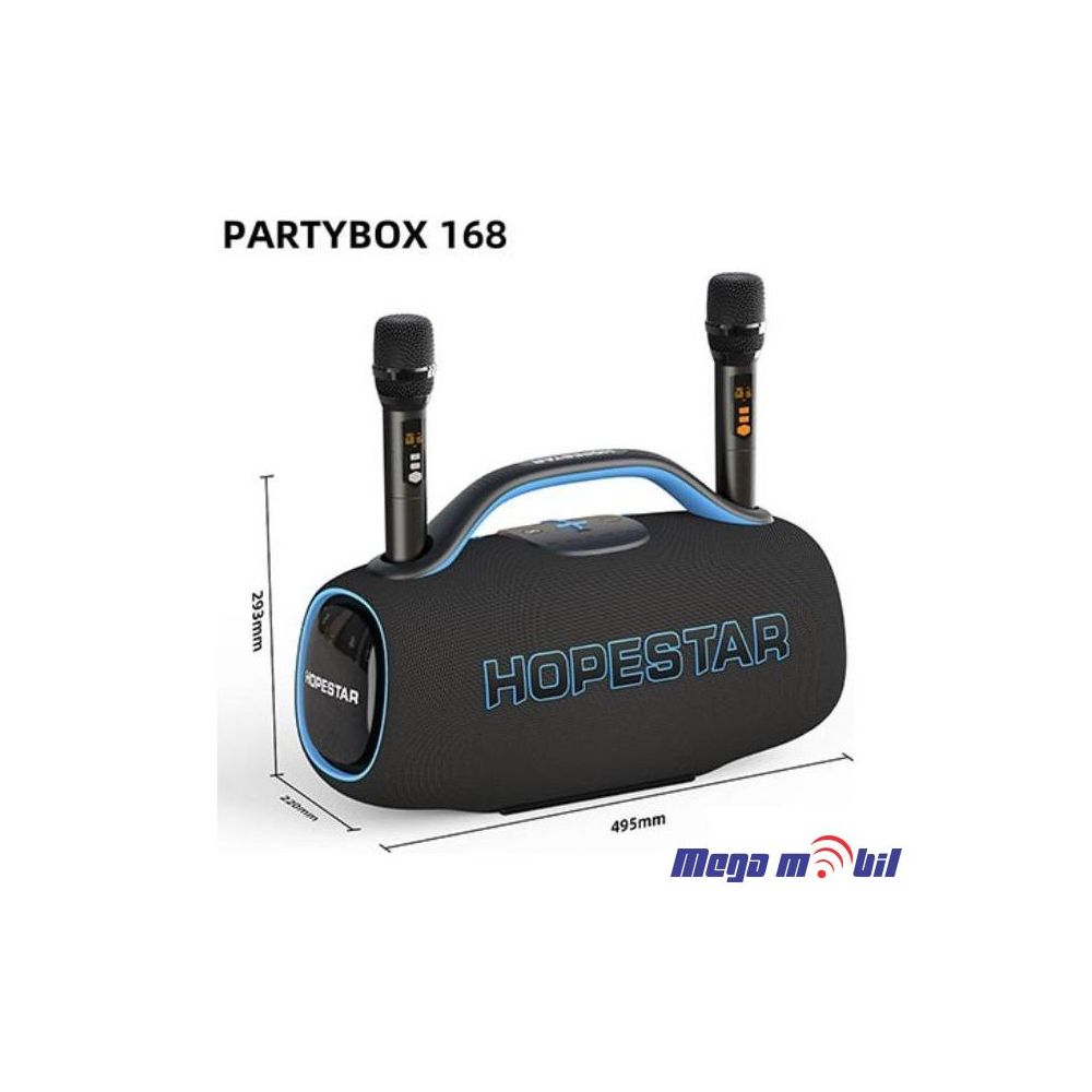 Zvucnik Bluetooth Karaoke Hopestar PARTYBOX 168 so 2 mikrofona black