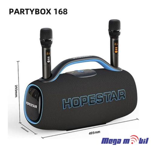 Zvucnik Bluetooth Karaoke Hopestar PARTYBOX 168 so 2 mikrofona black