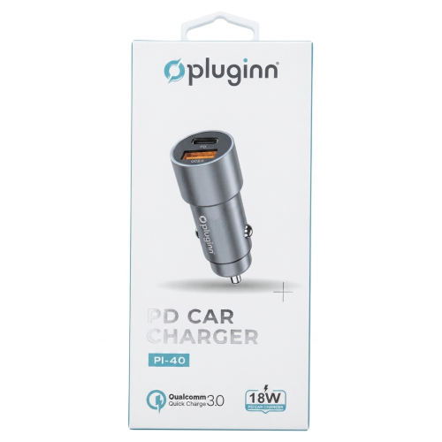 Polnac 12V/24V Pluginn PI-40, PD 20W, QC 3.0 18W, grey