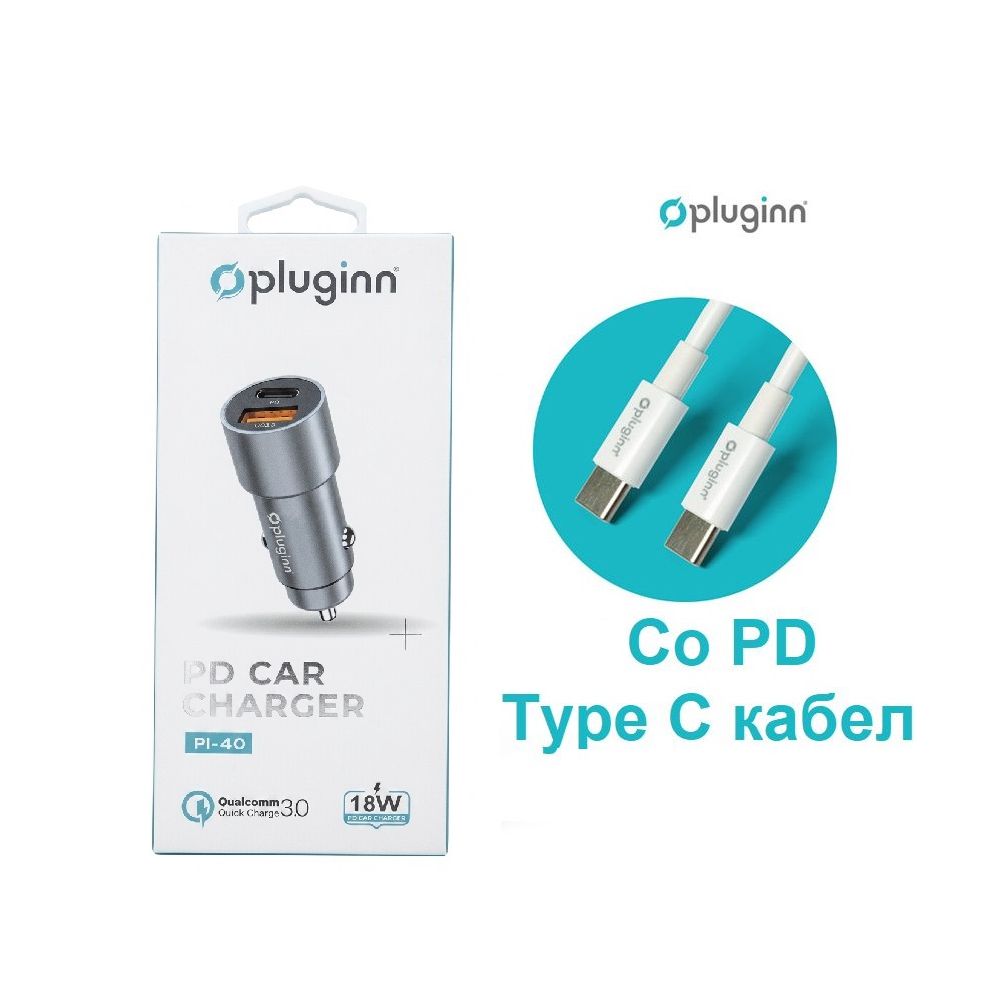 Polnac 12V/24V Type C PD Pluginn PI-40, PD 20W, QC 3.0 18W, grey