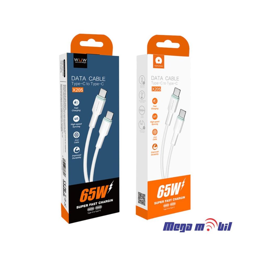 Data Kabel Type C PD WUW-X205 65W 1m FAST white