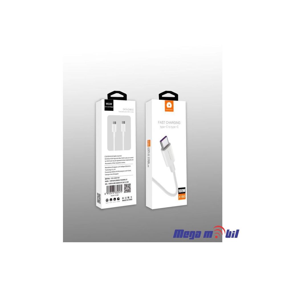 Data Kabel Type C PD WUW-X180 100W 1m FAST white