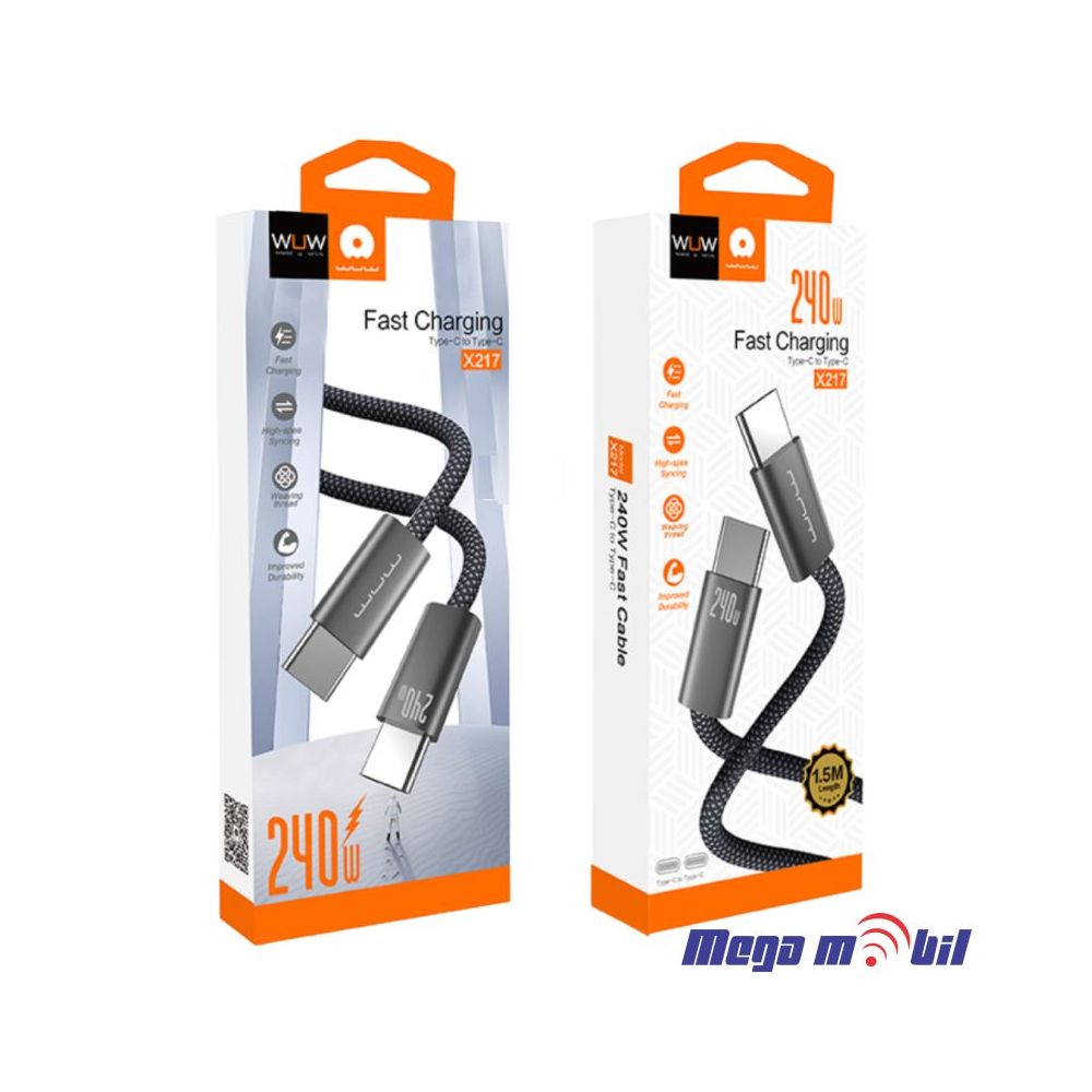Data Kabel Type C PD WUW-X217 240W 1.5m FAST black