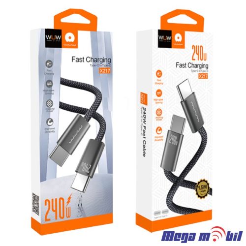Data Kabel Type C PD WUW-X217 240W 1.5m FAST black