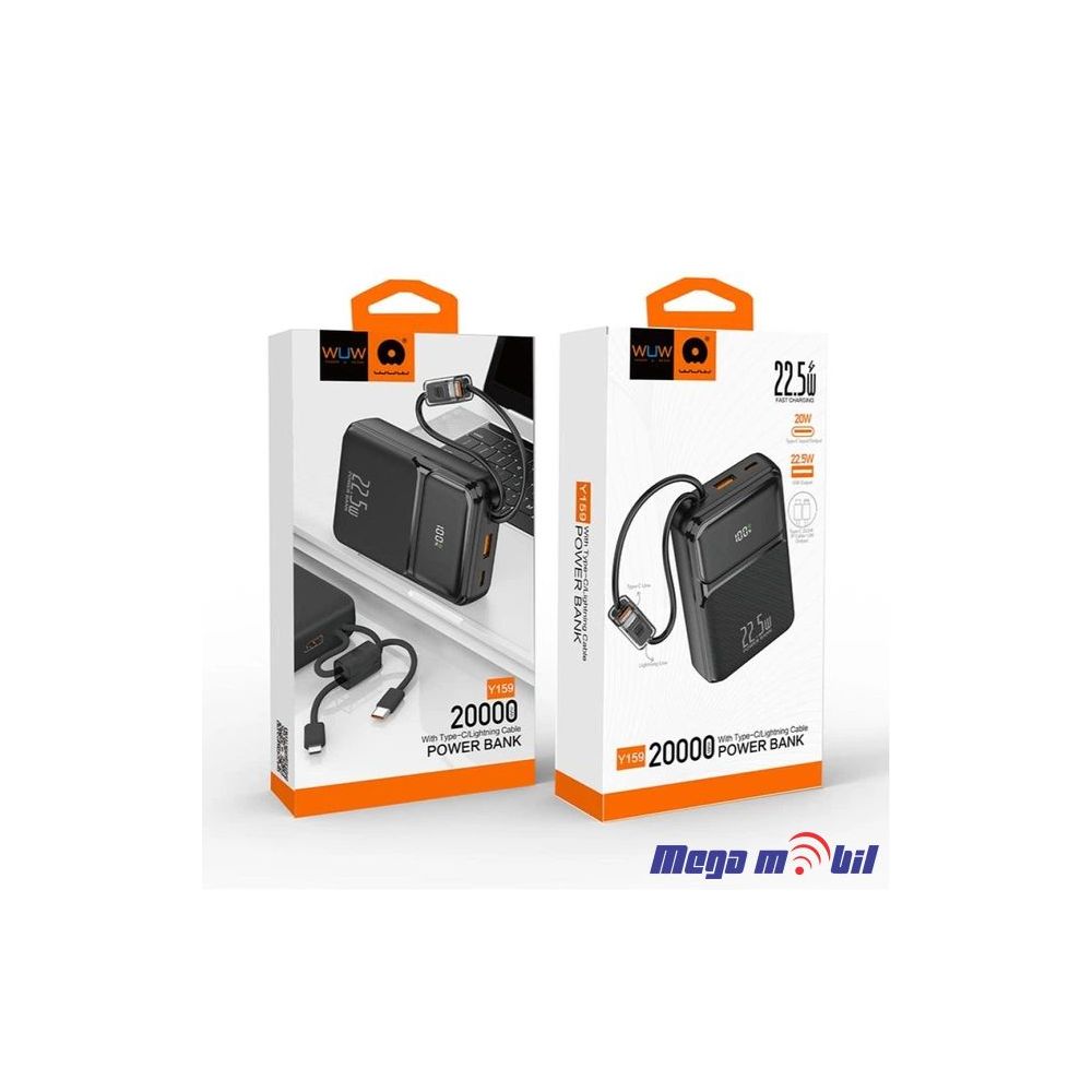 Baterija eksterna 20000mAh WUW-Y159 FAST+PD black