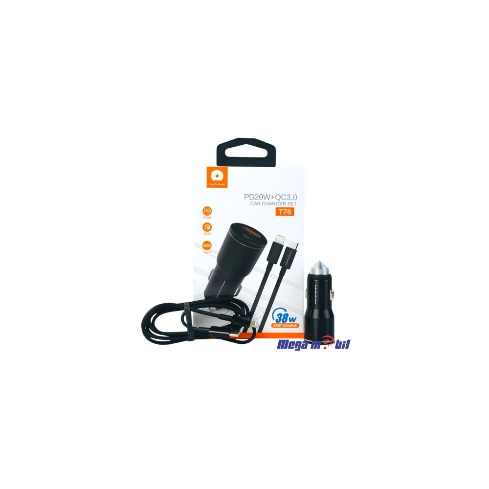 Polnac 12V/24V Type C PD WUW-T76 PD 20W+QC 18W black