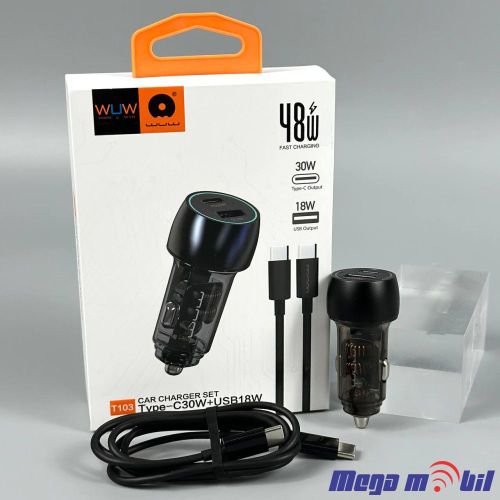 Polnac 12V/24V Type C PD WUW-T103 PD 30W+QC 18W black