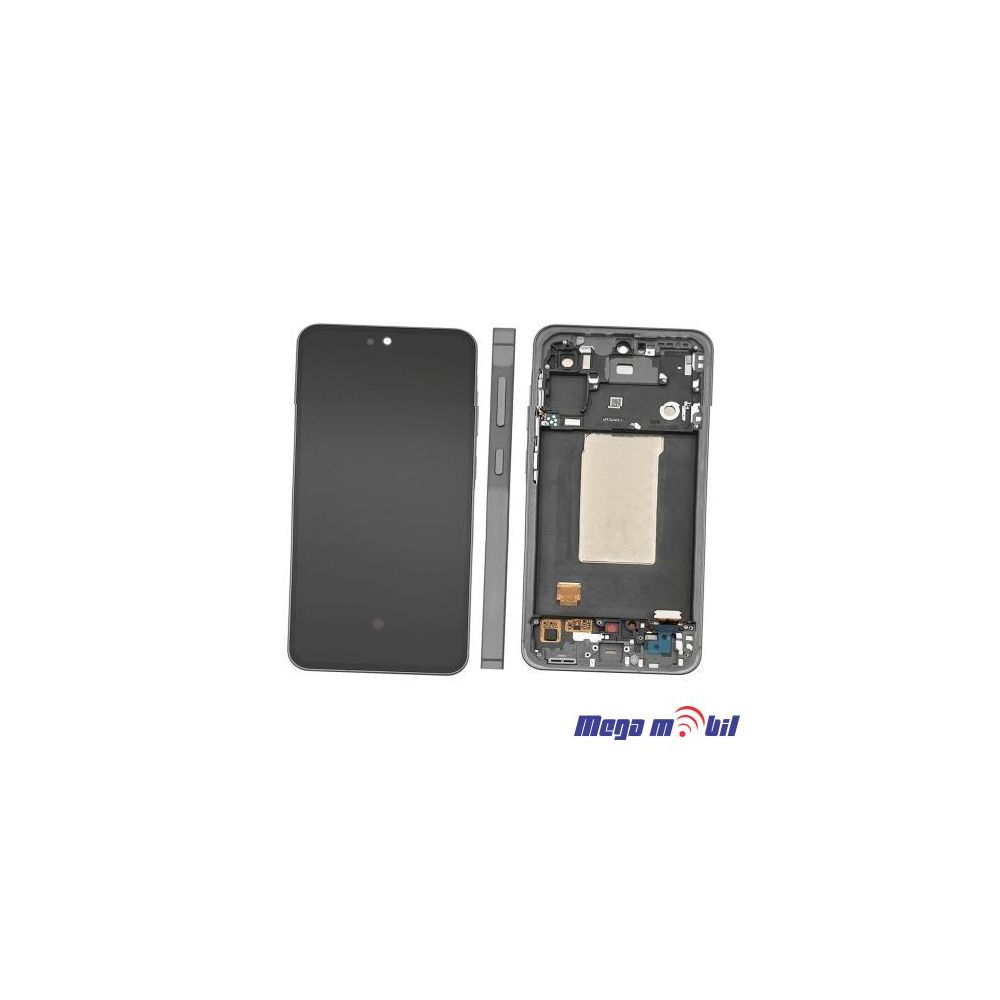 Ekran Samsung A566B/ A56 SO RAMKA graphite full org 