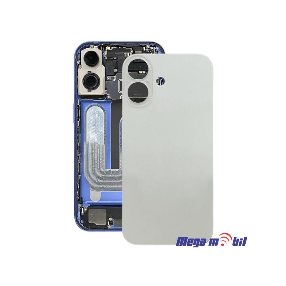 Zadno staklo iPhone 17 White so magneti za wireless i stakla za kamera 